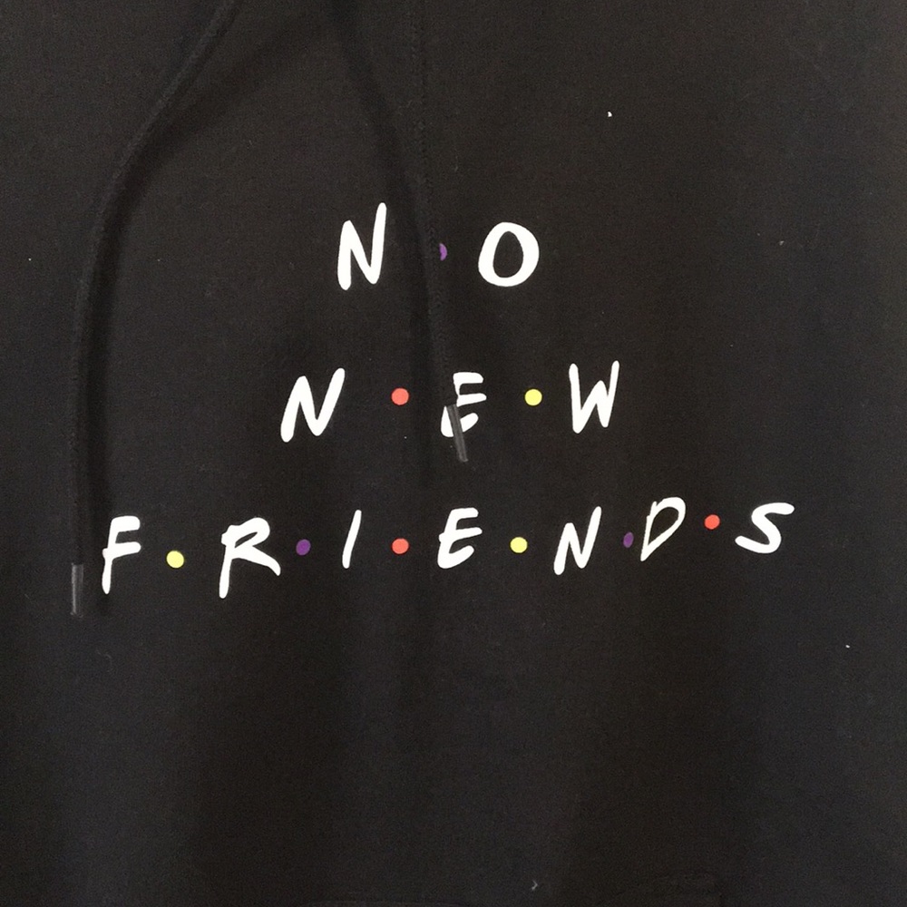 FRANCHISE “NO NEW FRIENDS” Black Hoodie Size Small - Picture 3 of 8